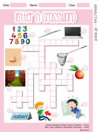Letter N crossword concept 44179489