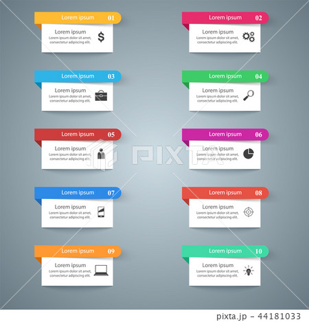 Infographic design. List of 10 items. 44181033
