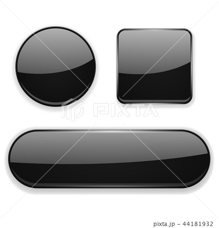 Black glass buttons. 3d icons 44181932