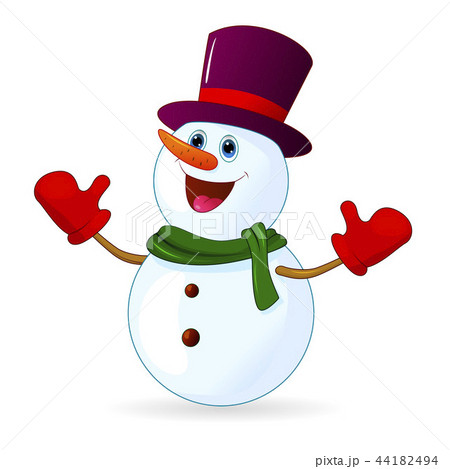 Cute joyful snowman 44182494