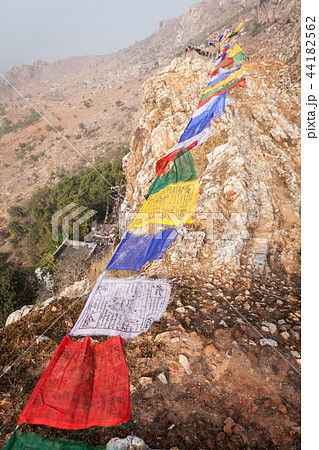 Tibetan prayful flags, over the Mahakala's cave 44182562