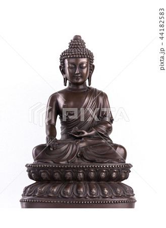 Buddha's figure, brown color made of metal 44182583