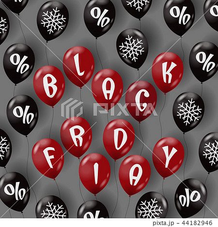 Black friday template with red and black air balloons 44182946