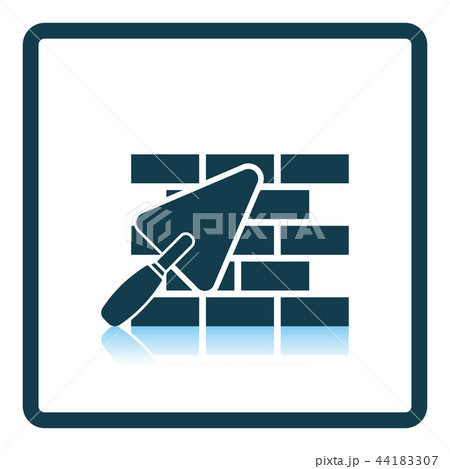 Icon of brick wall with trowel 44183307