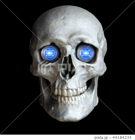 Skull with glowing cyber eyes 44184235