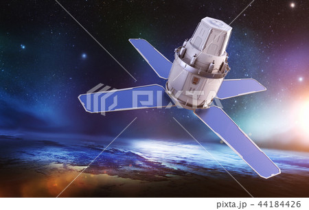 Sci-Fi sattellite on the orbit of the Earth 44184426