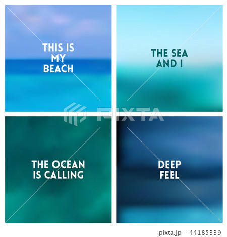 Abstract vector beach blurred background set 4 colors set. Square blurred backgrounds set - sky Abstract vector beach blurred background set 4 colors set. Square blurred backgrounds set - sky 44185339