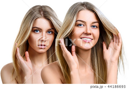 Beautiful young blonde woman with perfect skin. Beautiful young blonde woman with perfect skin. 44186693