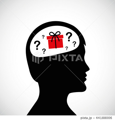 man think about gift idea in the head silhouette man think about gift idea in the head silhouette 44188006
