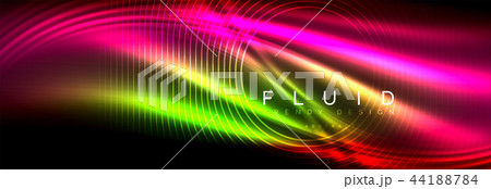 Neon glowing fluid wave lines, magic energy space light concept, abstract background wallpaper Neon glowing fluid wave lines, magic energy space light concept, abstract background wallpaper 44188784