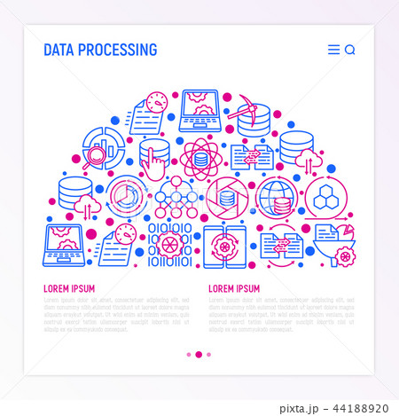 Data processing concept in half circle Data processing concept in half circle 44188920