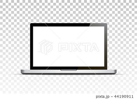 Vector mock up. Realistic laptop with empty screen standing. Computer notebook. Isolated on Vector mock up. Realistic laptop with empty screen standing. Computer notebook. Isolated on 44190911