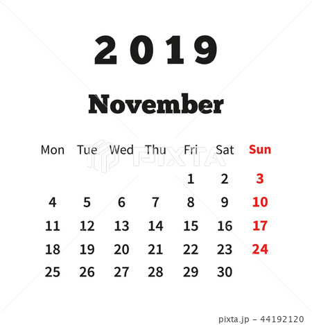 Simple calendar on november 2019 year 44192120