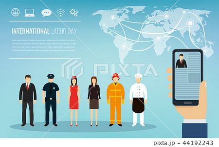 People of different occupations. Professions set. International Labor Day. Flat Vector 44192243
