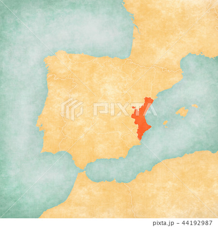 Map of Iberian Peninsula - Valencian Community 44192987