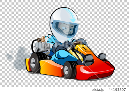 Cartoon kart racer isolated on white background 44193807