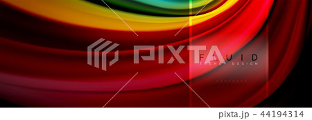 Fluid colors abstract background colorful poster, twisted liquid design on black, colorful marble or 44194314