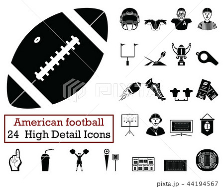 Set of 24 American football Icons 44194567