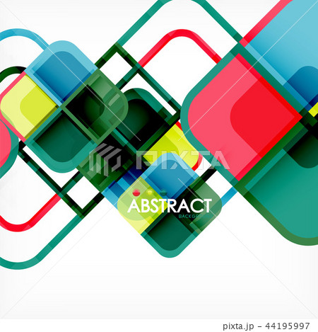 Colorful round squares modern geometric background 44195997