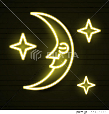 Beautiful moon hanging in the Brick wall Beautiful moon hanging in the Brick wall 44196538