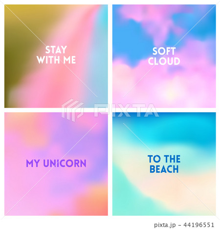 Abstract vector beach blurred background set 4 colors set. Square blurred backgrounds set - sky Abstract vector beach blurred background set 4 colors set. Square blurred backgrounds set - sky 44196551