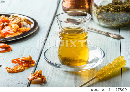 Tea in armudu with oriental delights 44197300