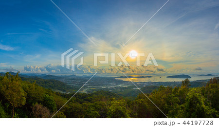 panorama sunrise at Chalong sea panorama sunrise at Chalong sea 44197728