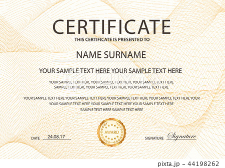 Certificate template with Guilloche pattern, frame Certificate template with Guilloche pattern, frame 44198262