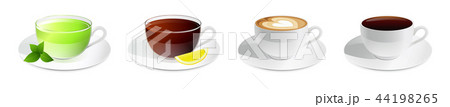 Drinks in cups vector set isolated on isolated 44198265