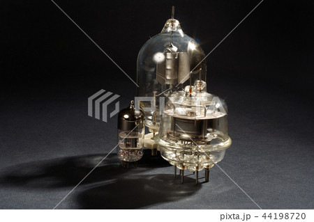 old vacuum tube on black background old vacuum tube on black background 44198720