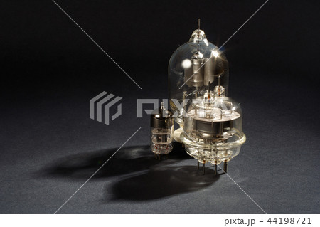 old vacuum tube on black background old vacuum tube on black background 44198721