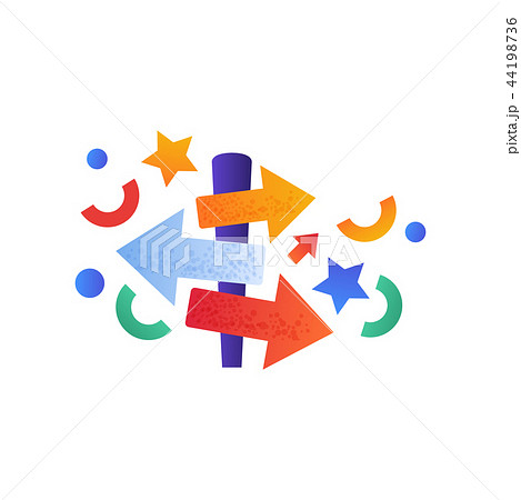 Crossroad direction sign, road post vector Illustration on a white background 44198736
