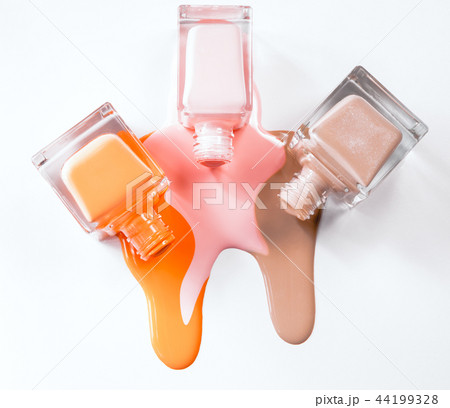 3 color nail Polish isolated on white background 3 color nail Polish isolated on white background 44199328