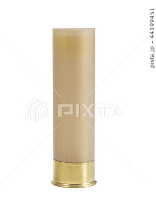 yellow shotgun cartridge isolated on white  44199451
