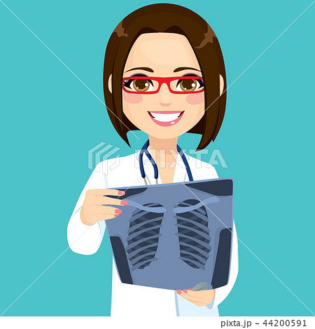 Female Doctor Checking Xray Female Doctor Checking Xray 44200591