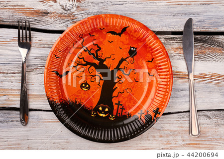 Halloween table setting. Halloween table setting. 44200694