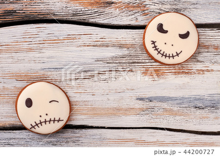 Jack Skellington cookies on vintage background. 44200727