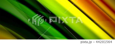 Wave fluid flowing colors motion effect, holographic abstract background. Vector illustration 44201564
