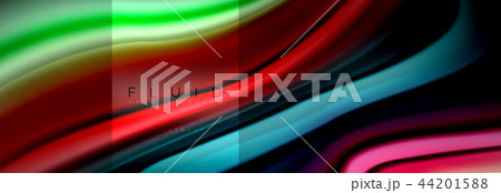 Rainbow fluid abstract shapes, liquid colors design, colorful marble or plastic wavy texture 44201588