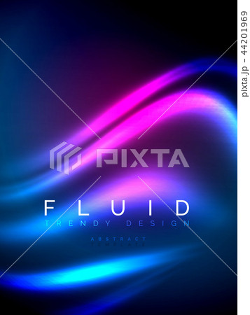Neon glowing wave, magic energy and light motion background. Vector illustration Neon glowing wave, magic energy and light motion background. Vector illustration 44201969