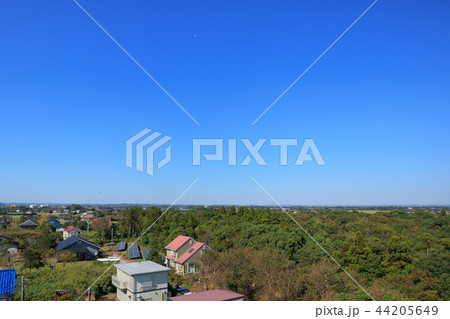 千葉県長生村の秋の別荘地を５０m付近から空撮 44205649