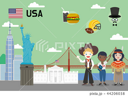 Global village concept vector illustration - USA 44206038