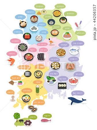 Korean Regional Map Vector Illustration 5 44206357