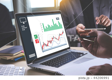 Business Man Sales Increase Revenue Shares and 44206991
