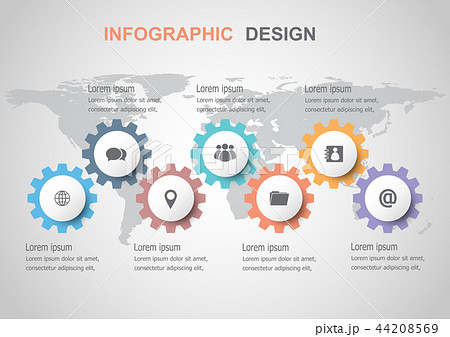 Infographic design template with gears 44208569