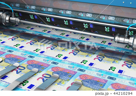 Printing 20 Euro money banknotes Printing 20 Euro money banknotes 44210294