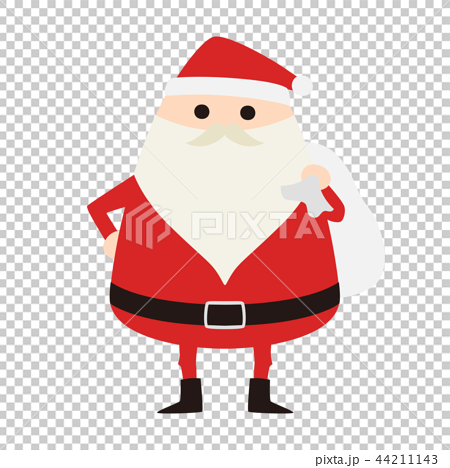 サンタクロースのイラスト 赤い服を着て プレゼントを配りに行こうとしてる のイラスト素材