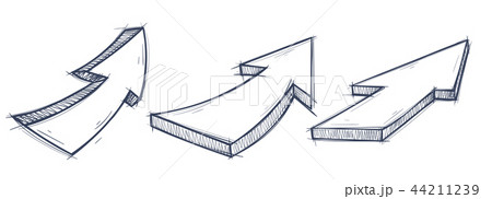 Arrow doodles. Up diagonal signs 44211239