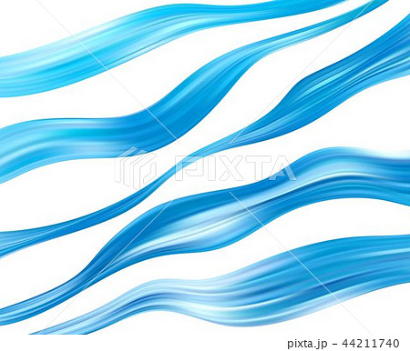 Blue Color Water Abstract Smooth Wave Curveのイラスト素材 [44211726]   PIXTA