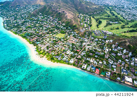 《ハワイ》ラニカイビーチ・オアフ島《航空写真》 44211924